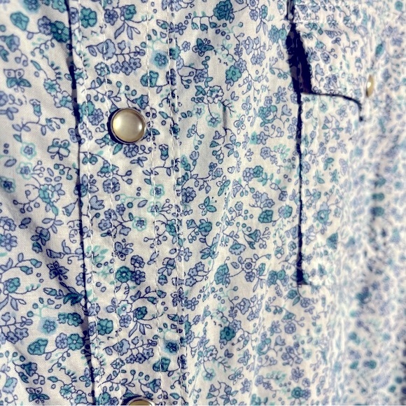 Vintage Wrangler WRANCHER Floral Pearl Snap Short Sleeve Shirt - Picture 3 of 6